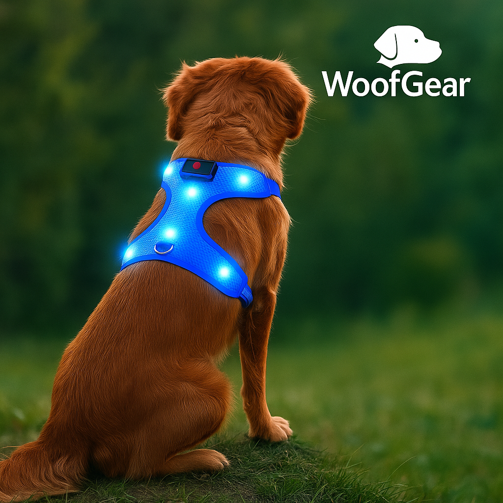 WoofGear Illuminated LED No-Pull Dog Harness – USB Rechargeable, Reflective & Adjustable