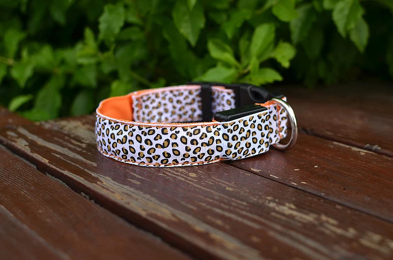 LeopaGlow™ – LED Leopard Print Adjustable Safety Collar