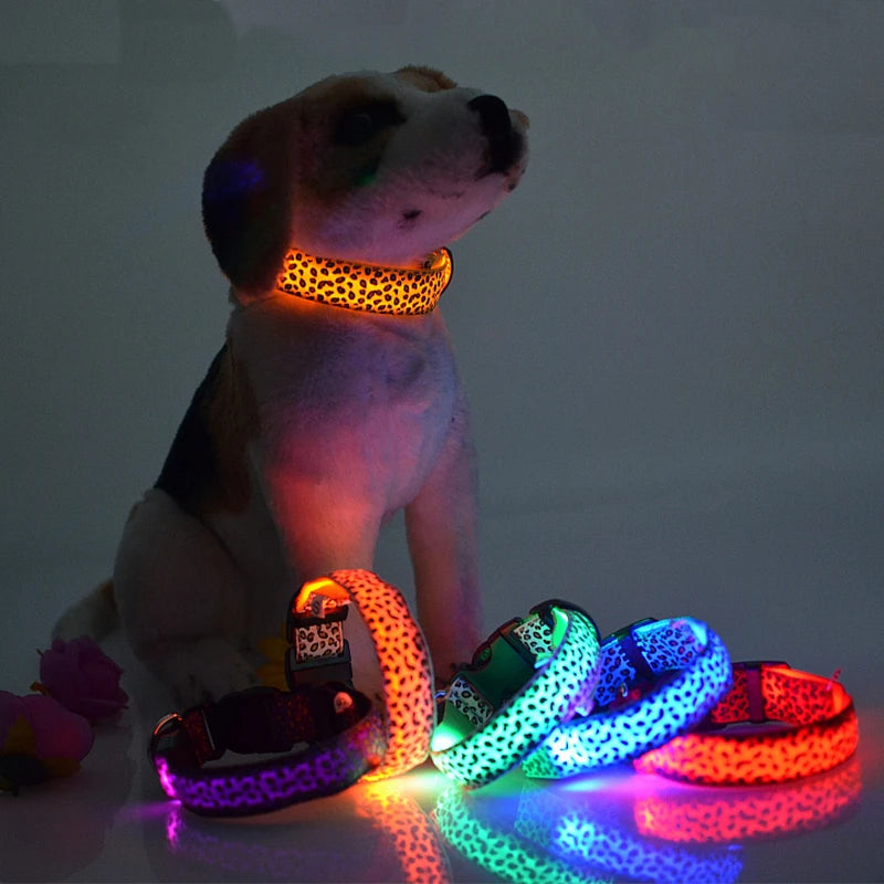 LeopaGlow™ – LED Leopard Print Adjustable Safety Collar