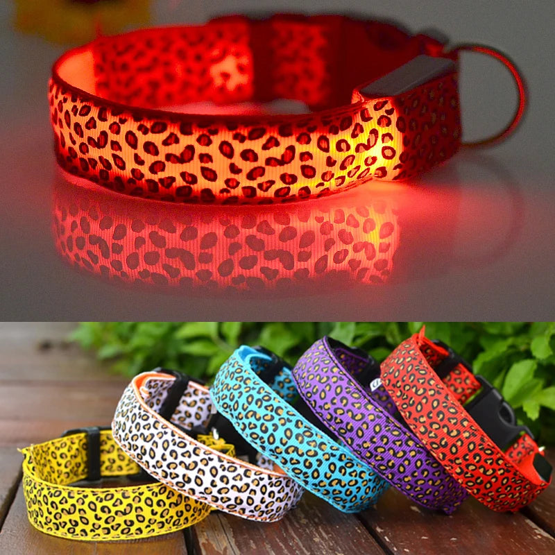 LeopaGlow™ – LED Leopard Print Adjustable Safety Collar
