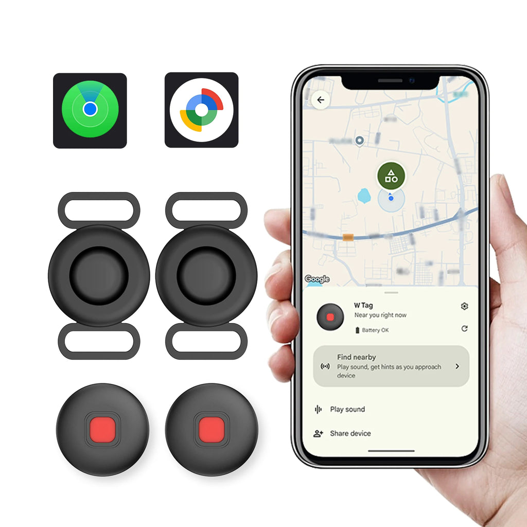 SmartTrack Duo™ Pet Finder Tags – Seamless GPS-Free Tracking for Pets