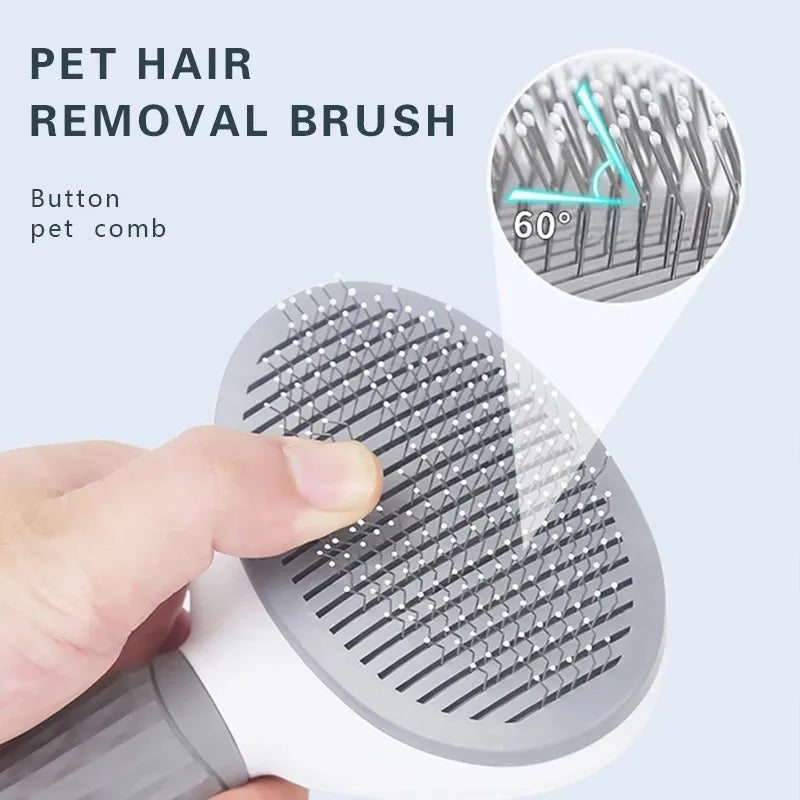 FurSweep™ Self-Cleaning Pet Brush – Dematting & Shedding Tool for Cats & Dogs