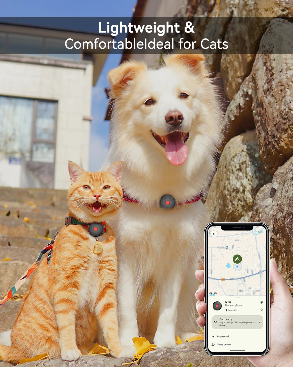 SmartTrack Duo™ Pet Finder Tags – Seamless GPS-Free Tracking for Pets