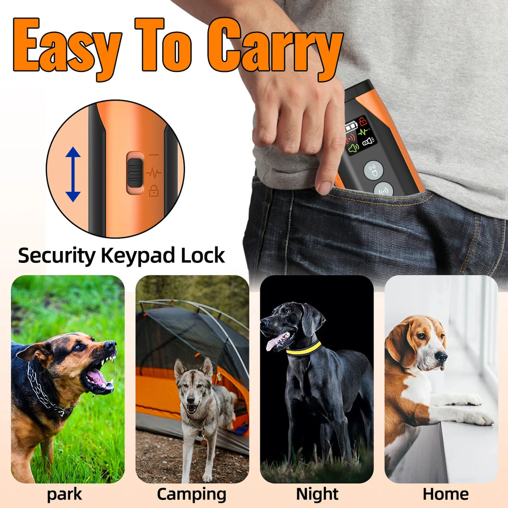 WoofGear™ 4-in-1 Ultrasonic Dog Repeller – Safe Training & Bark Control with Flashlight