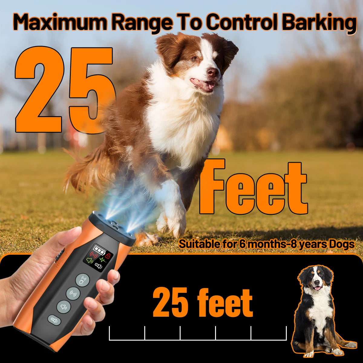 WoofGear™ 4-in-1 Ultrasonic Dog Repeller – Safe Training & Bark Control with Flashlight